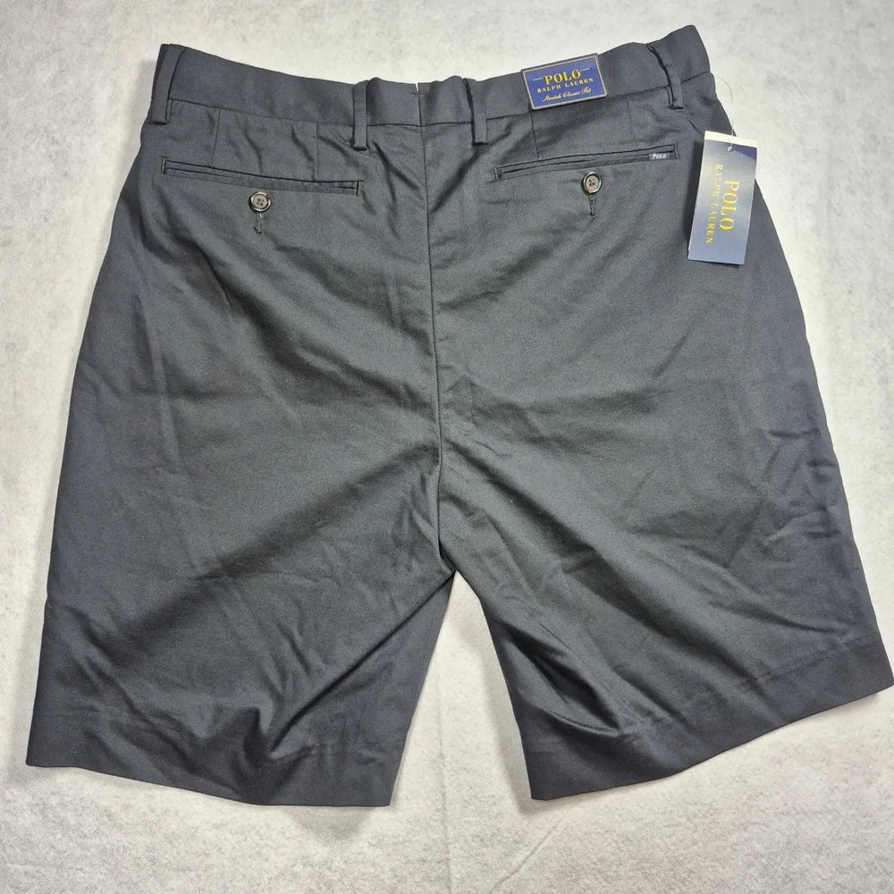 NWT Polo Ralph Lauren Shorts Mens 32 Black Stretch Classic Fit Chino